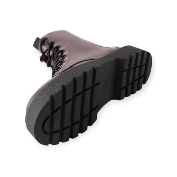 ZARA Kids | Maroon | FAUX PATENT LEATHER ANKLE BOOTS - Picture 3 of 8